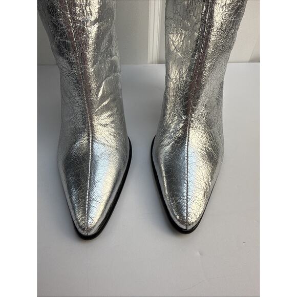 Steve Madden Women's Silver 5.5 Croft Pointed Toe Knee High Boots NWOB - Picture 5 of 16